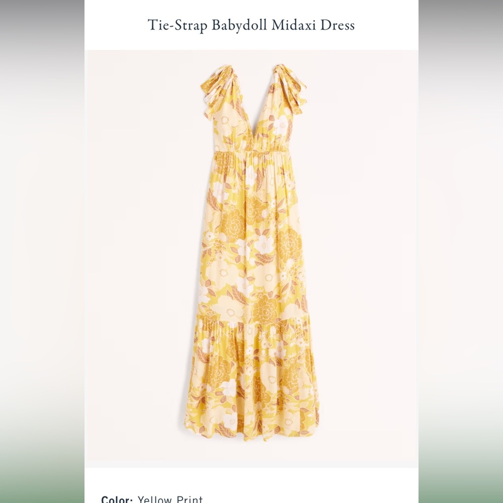 Tie strap babydoll midaxi dress